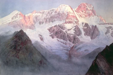 Monte Rosa au lever du soleil depuis au-dessus d
